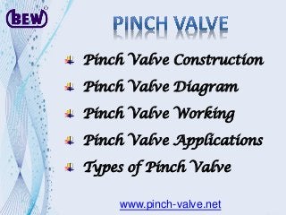 www.pinch-valve.net
Pinch Valve Construction
Pinch Valve Diagram
Pinch Valve Working
Pinch Valve Applications
Types of Pinch Valve
 