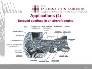 29
Applications (4)
Sprayed coatings in an aircraft engine
 