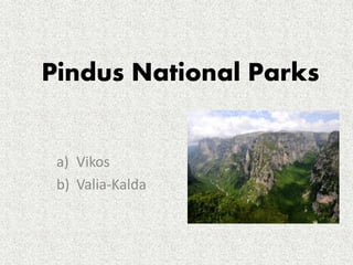 Pindus National Parks
a) Vikos
b) Valia-Kalda
 