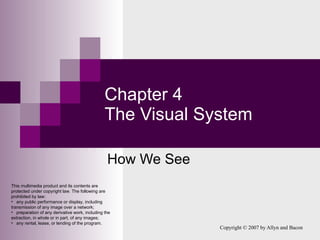 Chapter 4 The Visual System How We See ,[object Object],[object Object],[object Object],[object Object]