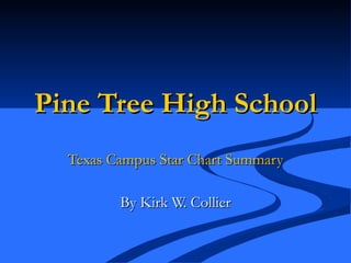 Pine Tree High School Texas Campus Star Chart Summary By Kirk W. Collier 
