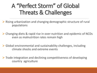 ICRISAT Global Planning Meeting 2019: Food Systems Futures & the SDGs: Can we get to zero hunger & rural prosperity by 2030 by Prabhu Pingali
