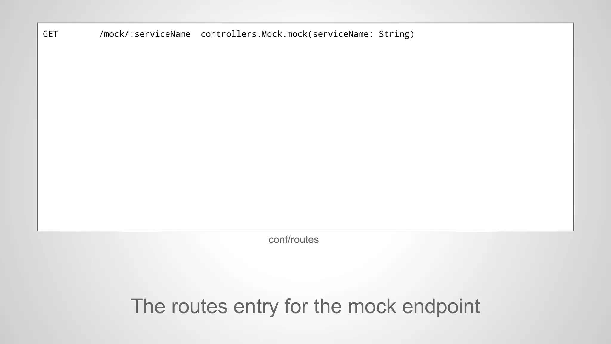 GET

/mock/:serviceName

controllers.Mock.mock(serviceName: String)

conf/routes

The routes entry for the mock endpoint

 