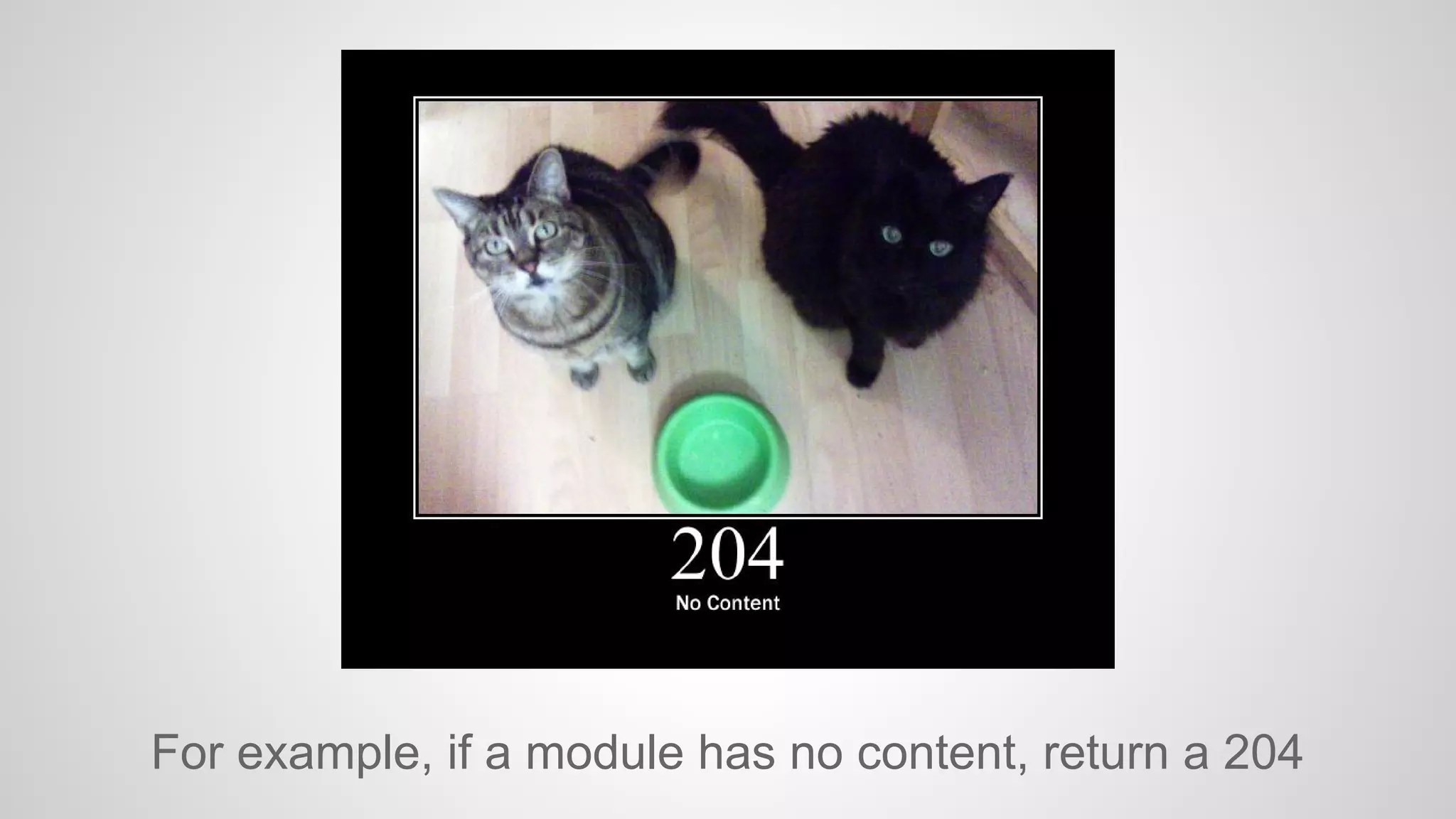 For example, if a module has no content, return a 204

 