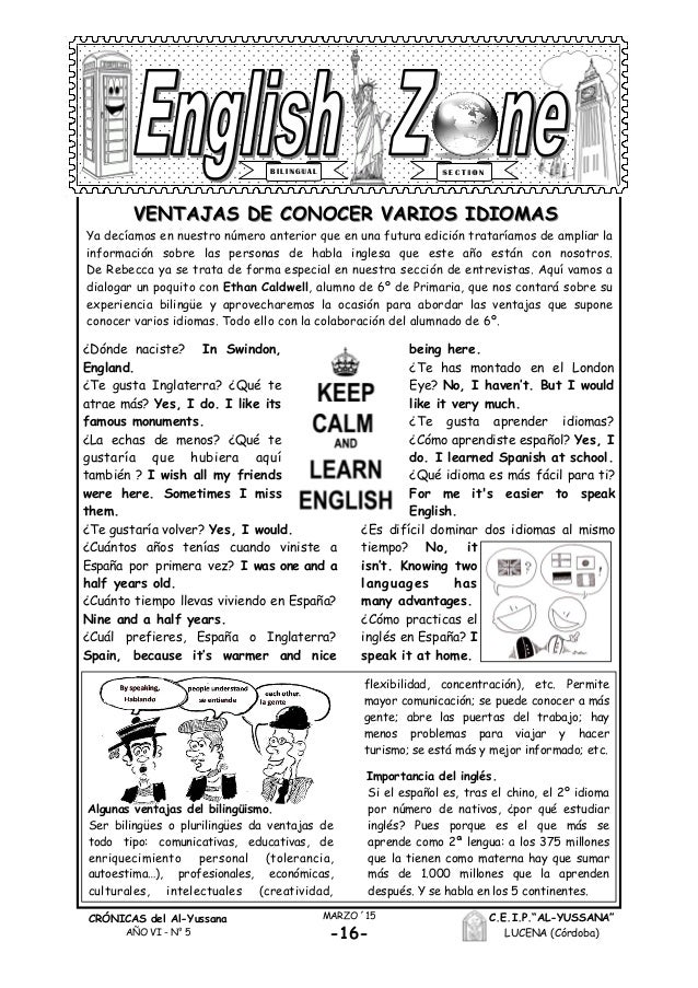 Periódico escolar núm. 5; abril 2015. Inglés.