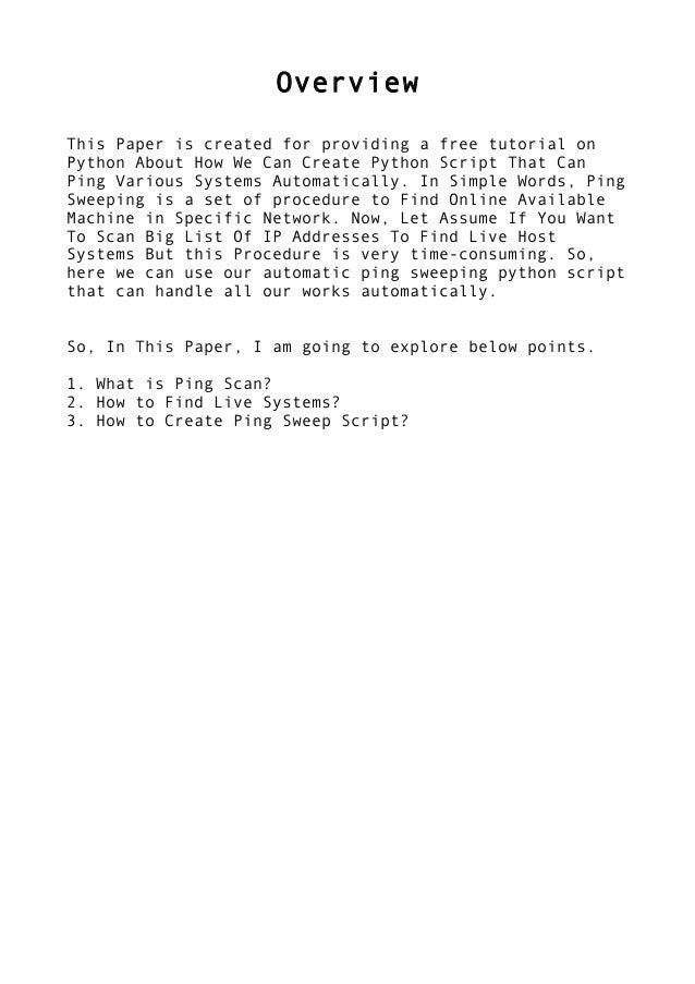 Create High Speed Ping Scanning Script With Python
