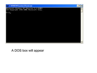 A DOS box will appear 