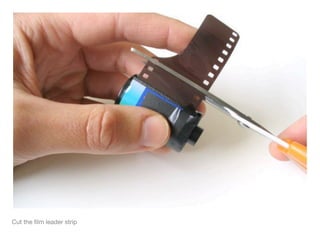 Cut the ﬁlm leader strip
 