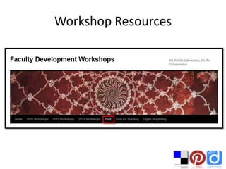 Workshop Resources
 