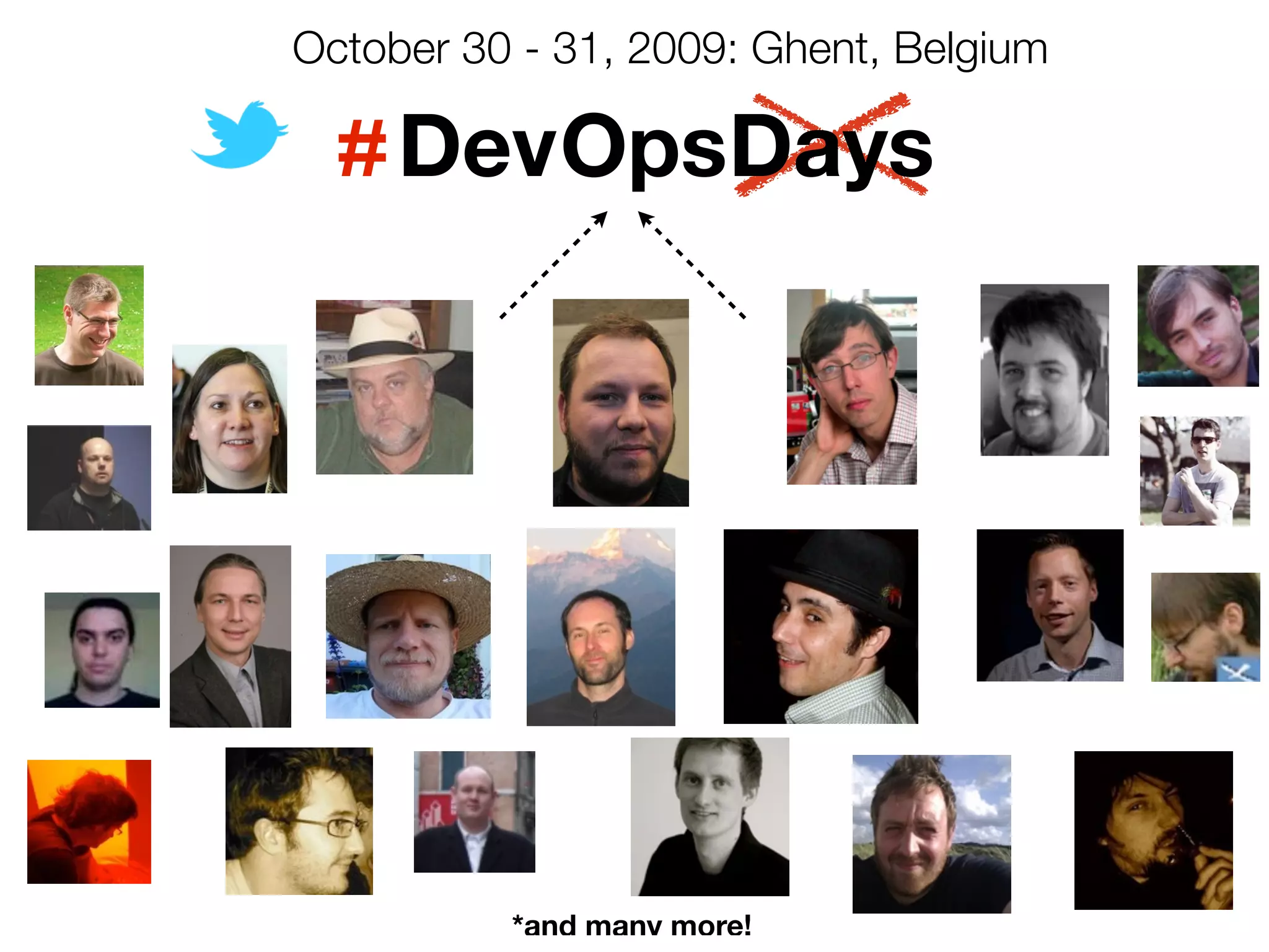Dev
October 30 - 31, 2009: Ghent, Belgium
# OpsDays
*and many more!
 