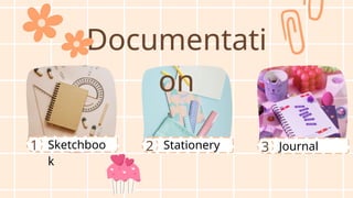 Documentati
on
1 2 3
Sketchboo
k
Stationery Journal
 