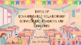 types of
communicative relationship
between the teachers and
students
 