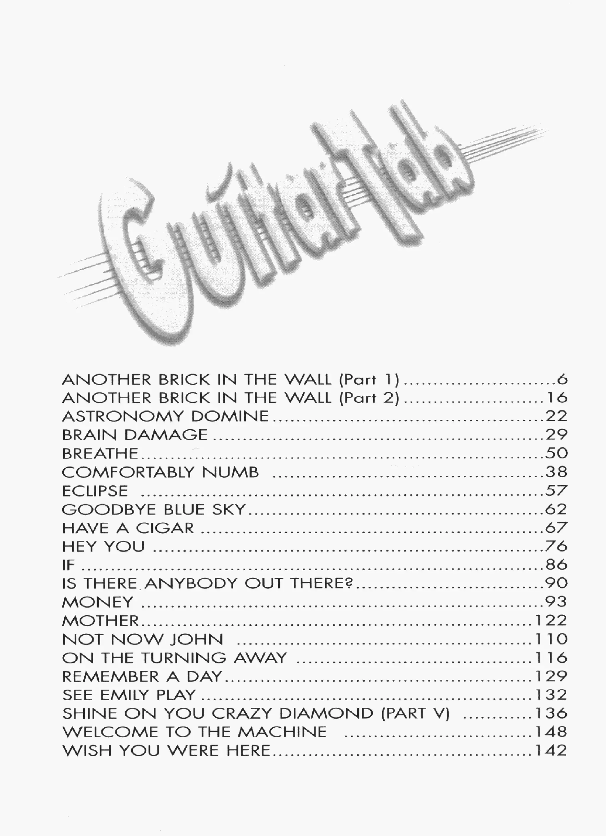 Pink floyd guitar tab anthology (guitar songbook)++ | PDF