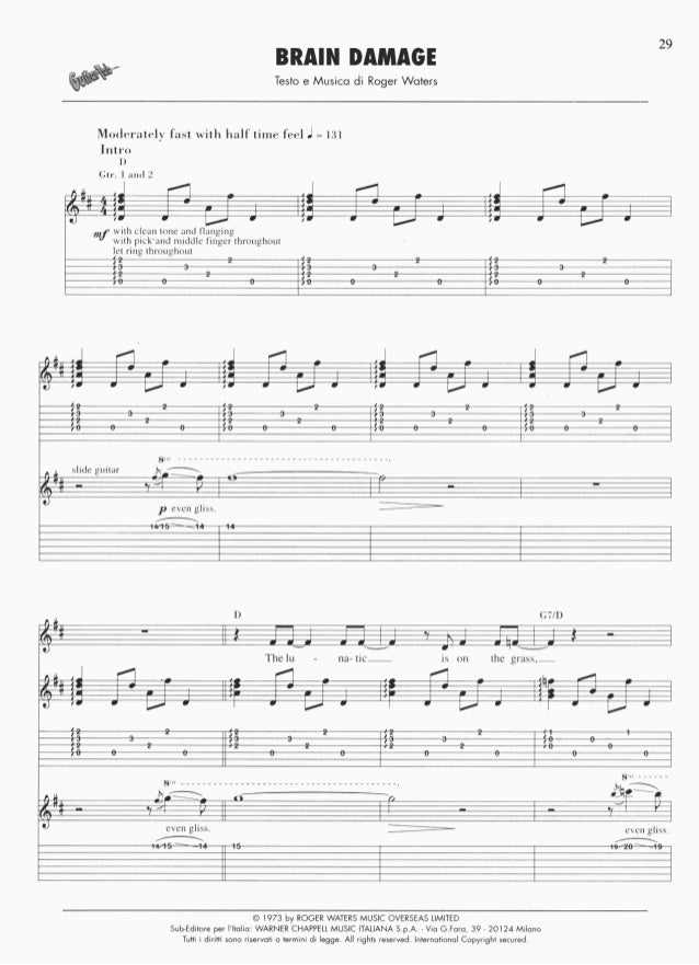 Pink Floyd Guitar Tab Anthology Guitar Songbook