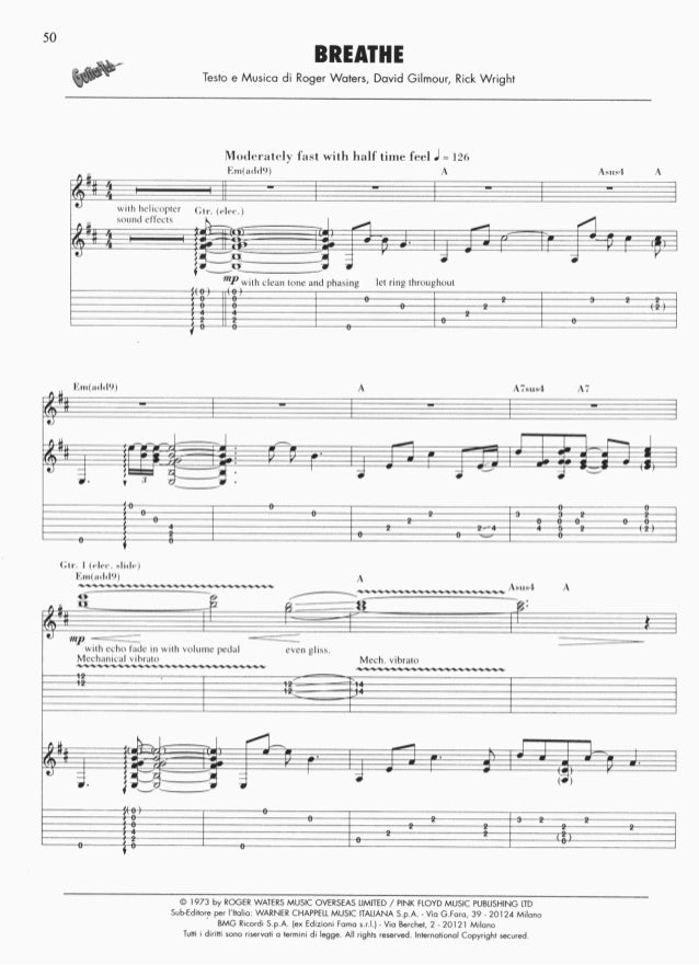 Pink Floyd Guitar Tab Anthology Guitar Songbook