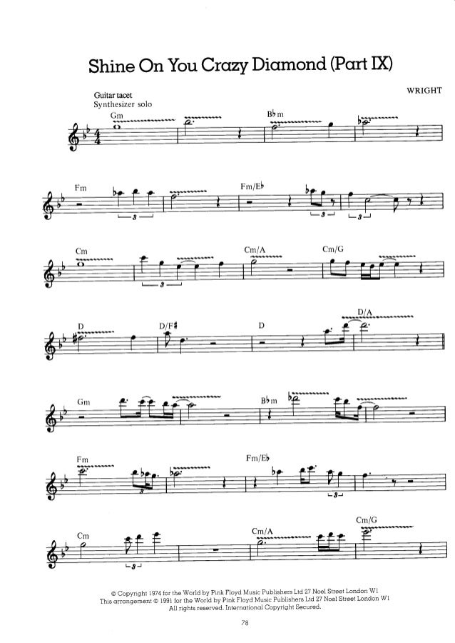 Pink Floyd Wish You Were Here Guitar Songbook