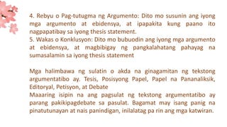 Example Ng Argumento Argumentatibong Teksto report by group 6 | PPTX