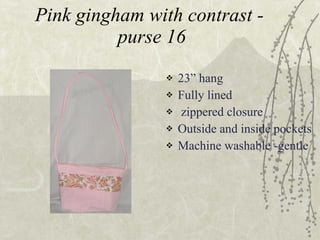 Pink gingham with contrast -  purse 16 ,[object Object],[object Object],[object Object],[object Object],[object Object]