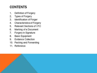 Pinki hablani forgery ppt