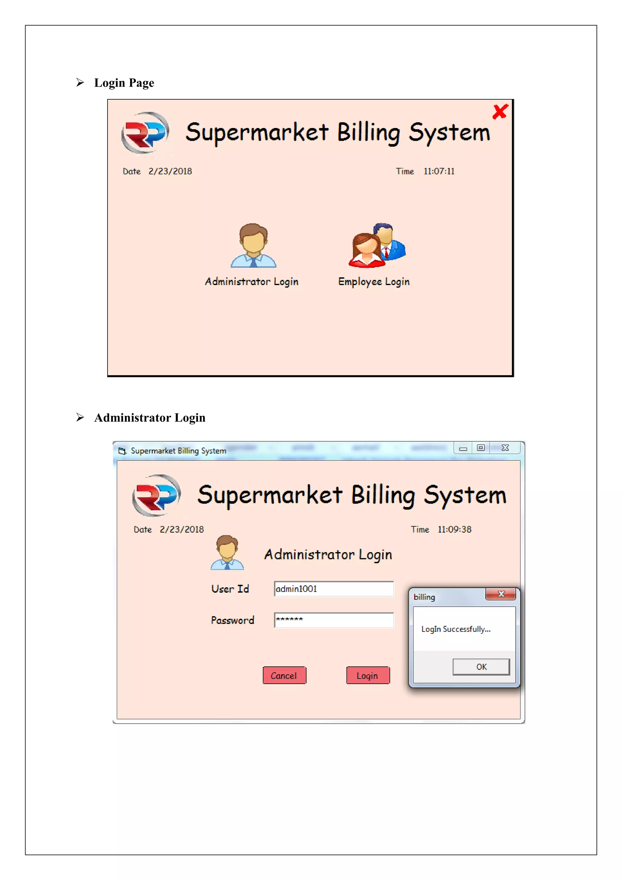  Login Page
 Administrator Login
 