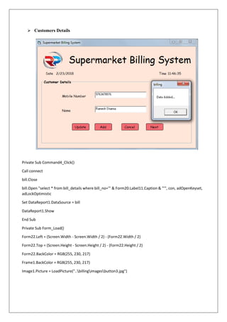 Pinkle makhijani supermarket billing system vb project | PDF
