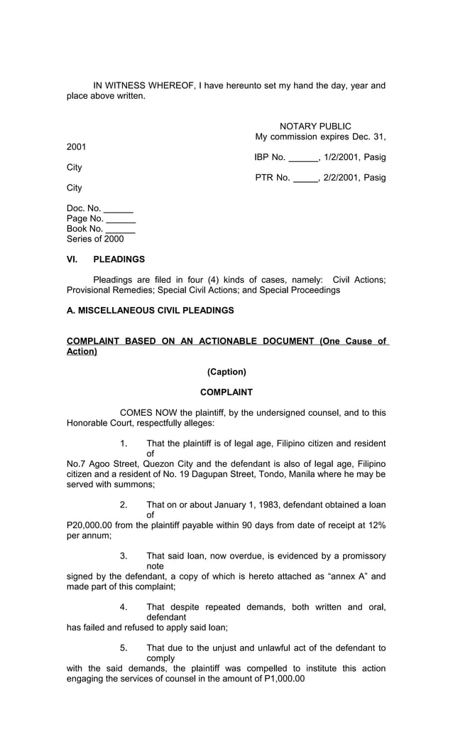 Legal Forms of Philippines