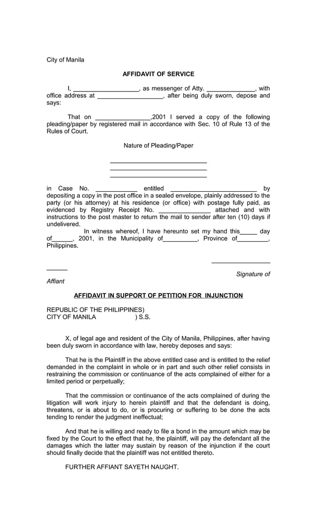 Legal Forms of Philippines