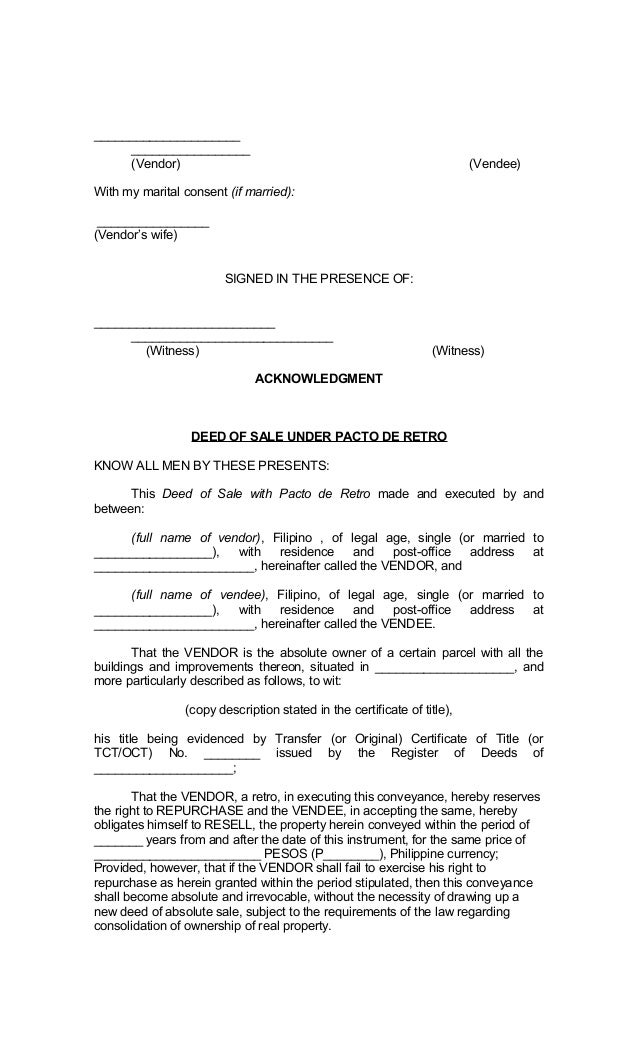 deed of sale by pacto de Posts about pacto de retro written by jhez legem advocatus 1,310,430 entitled “deed of sale under pacto de retro,” the contract,. deed of sale by pacto de Posts about pacto de retro written by jhez legem advocatus 1,310,430 entitled “deed of sale under pacto de retro,” the contract,.