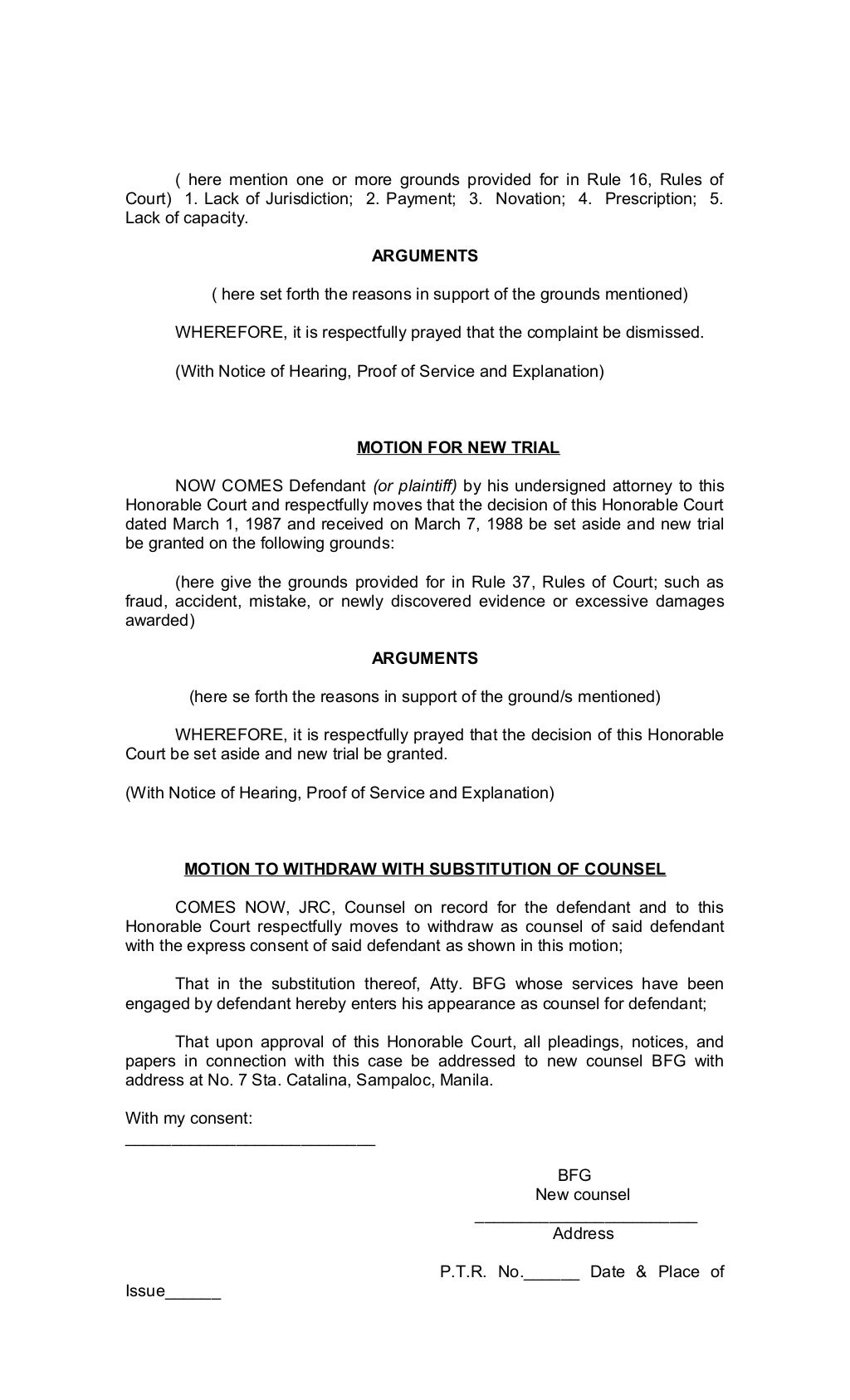 Legal Forms of Philippines