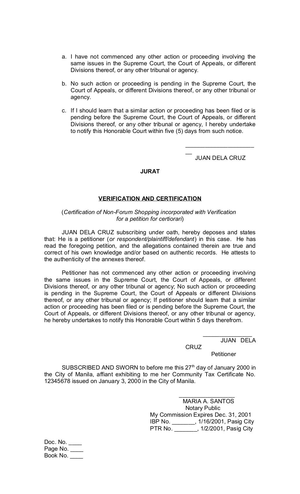 Legal Forms of Philippines