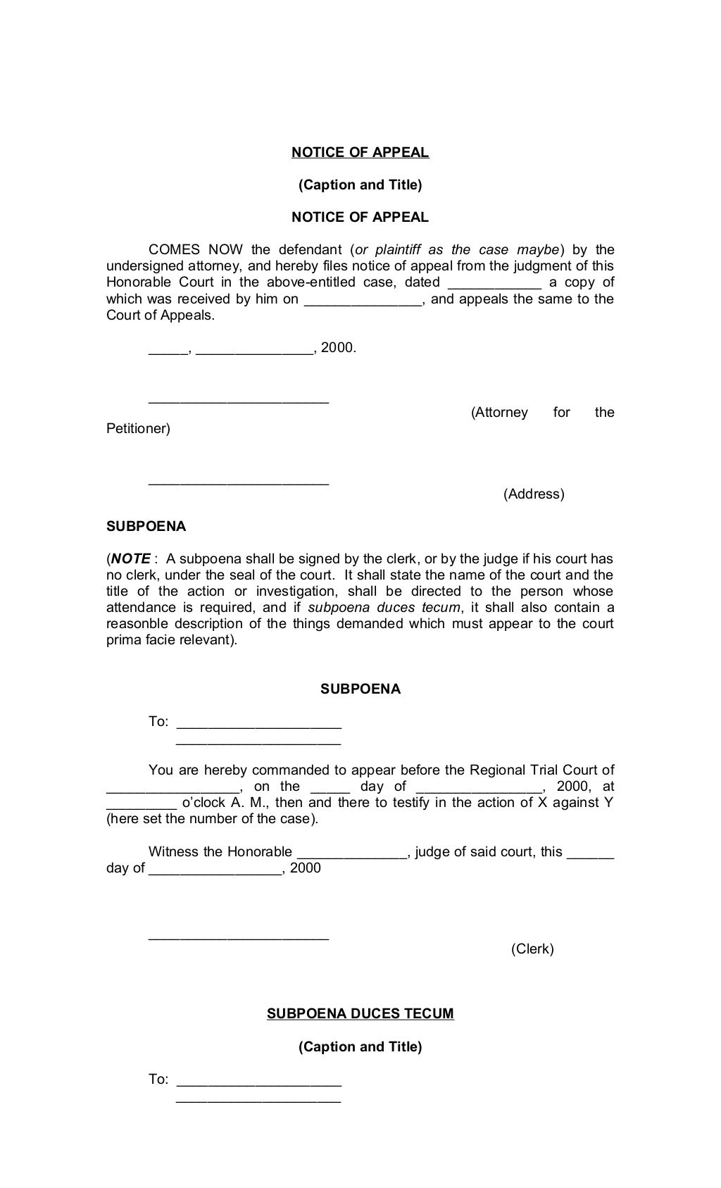 Legal Forms of Philippines