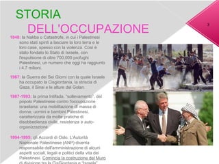 STORIA
                                                        3
     DELL'OCCUPAZIONE
1948: la Nakba o Catastrofe, in cui...