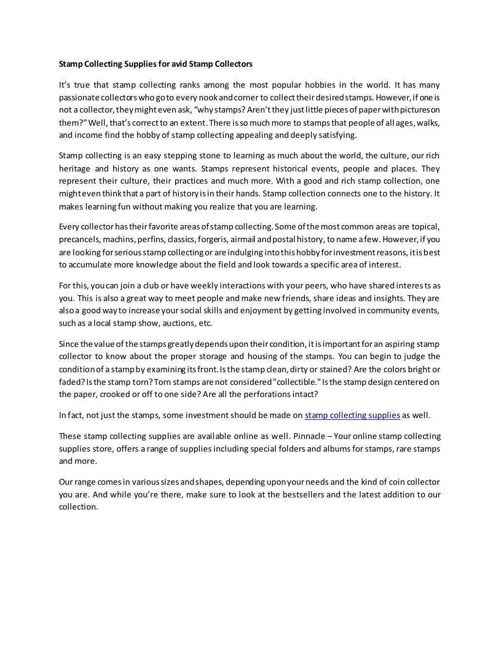 Stamp Collecting Supplies for avid Stamp Collectors