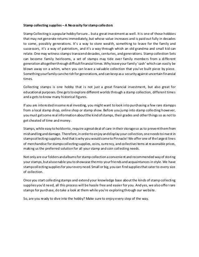 Stamp collecting supplies A Necessity for stamp collectors