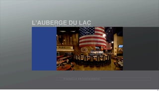LʼAUBERGE DU LAC
     LAKE CHARLES, LOUISIANA




           P I N N A C L E E N T E R TA I N M E N T




                                                      26
 