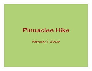 Pinnacles Hike
  February 1, 2009
 