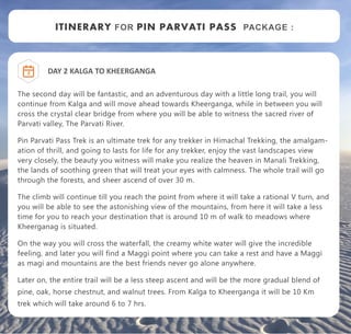 Pin parvati pass trek quotation & itinerary | PPT