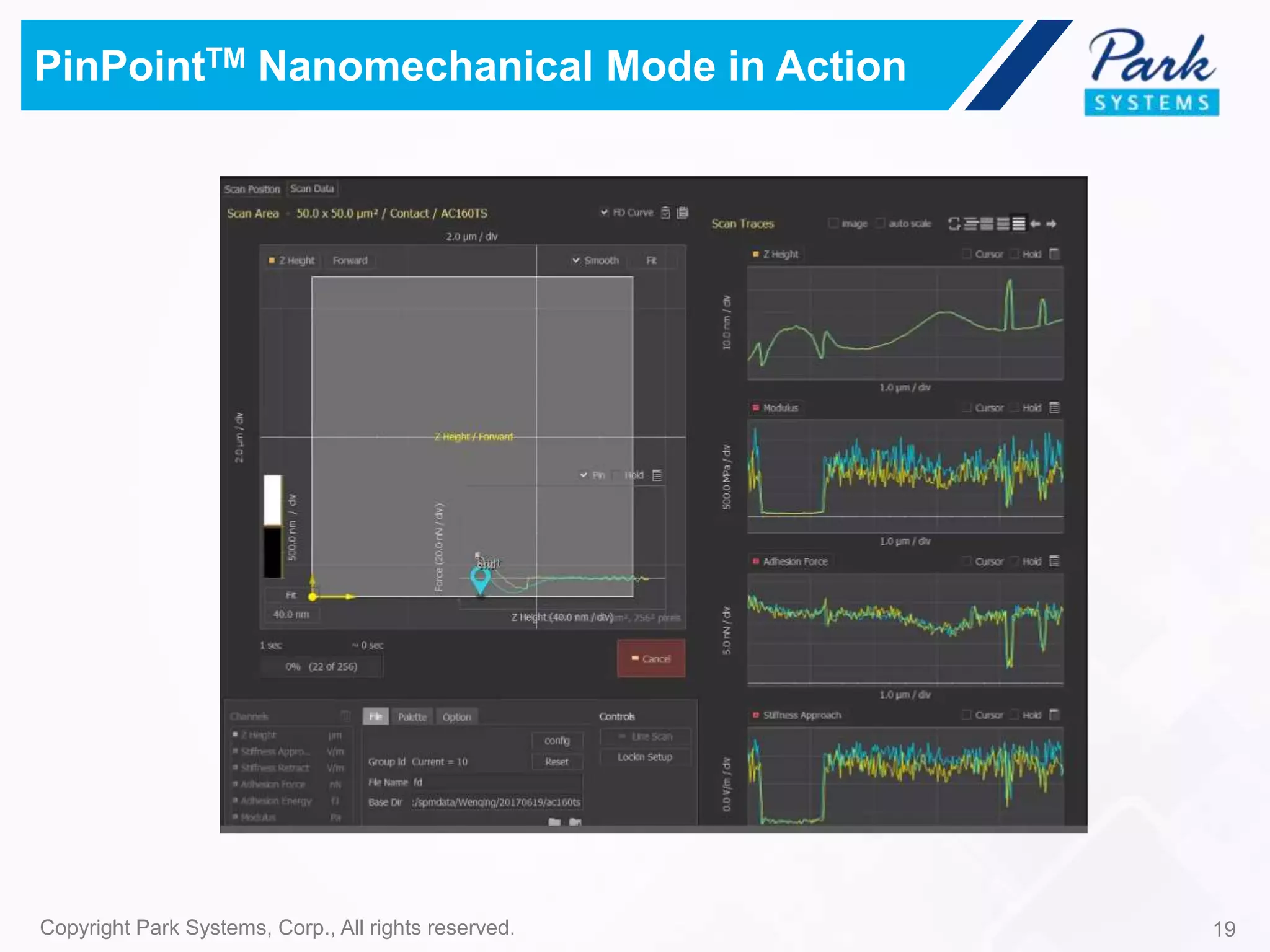 19Copyright Park Systems, Corp., All rights reserved.
PinPointTM Nanomechanical Mode in Action
 