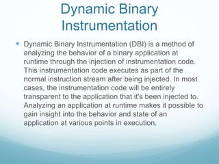 Using Pin++ to Author Highly Configurable Pintools for Pin | PPTX