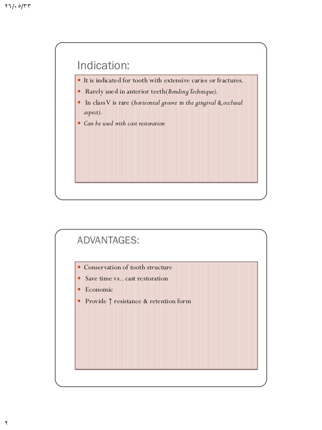 Pin retained amalgam restorations