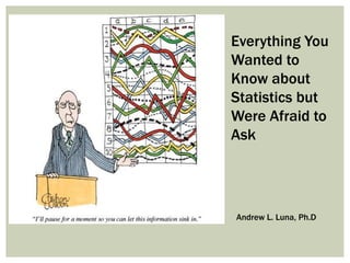 Everything You
Wanted to
Know about
Statistics but
Were Afraid to
Ask
Andrew L. Luna, Ph.D
 