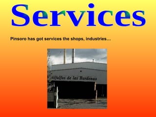 Services Pinsoro has got services the shops, industries… 