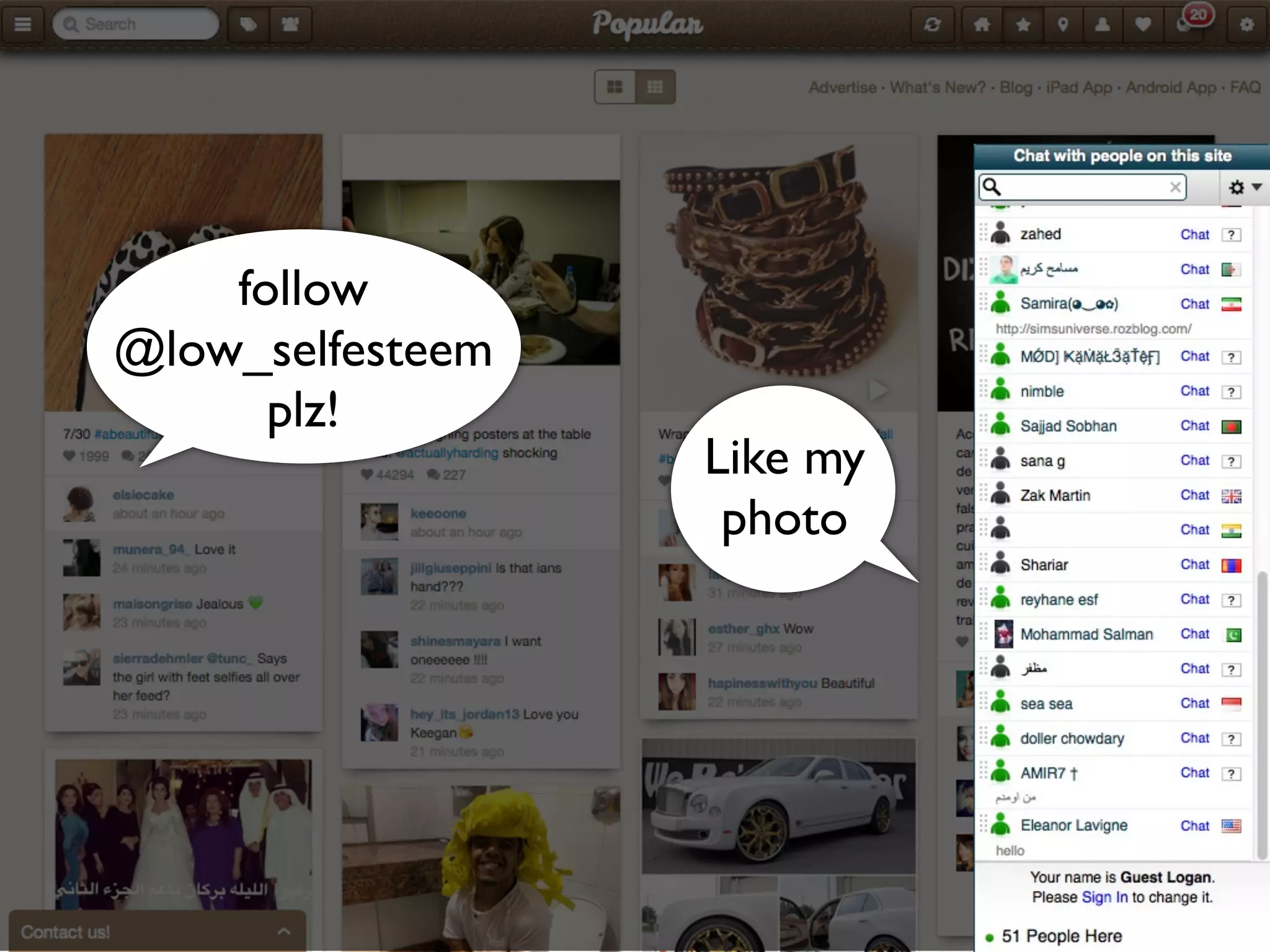 Like my
photo
follow
@low_selfesteem
plz!
 