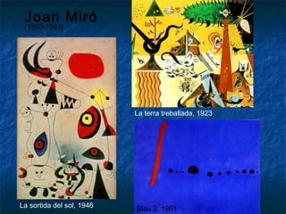Blau 2, 1961
Joan Miró
(1893-1983)
La sortida del sol, 1946
La terra treballada, 1923
 