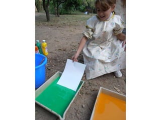 Pintant al jardins de l’escola