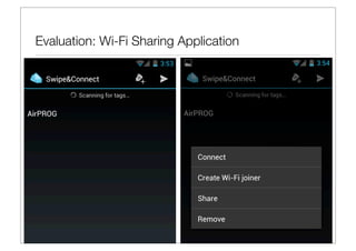 Evaluation: Wi-Fi Sharing Application
 