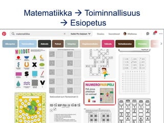 Matematiikka → Toiminnallisuus
→ Esiopetus
 
