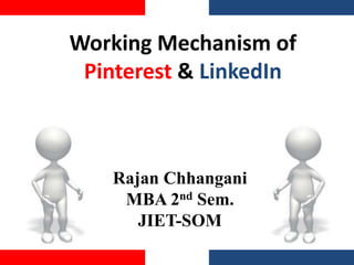 Working Mechanism of
Pinterest & LinkedIn
Rajan Chhangani
MBA 2nd Sem.
JIET-SOM
 