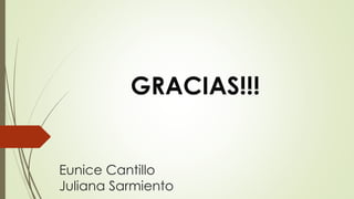 Eunice Cantillo
Juliana Sarmiento
GRACIAS!!!
