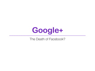 Google+
The Death of Facebook?
 